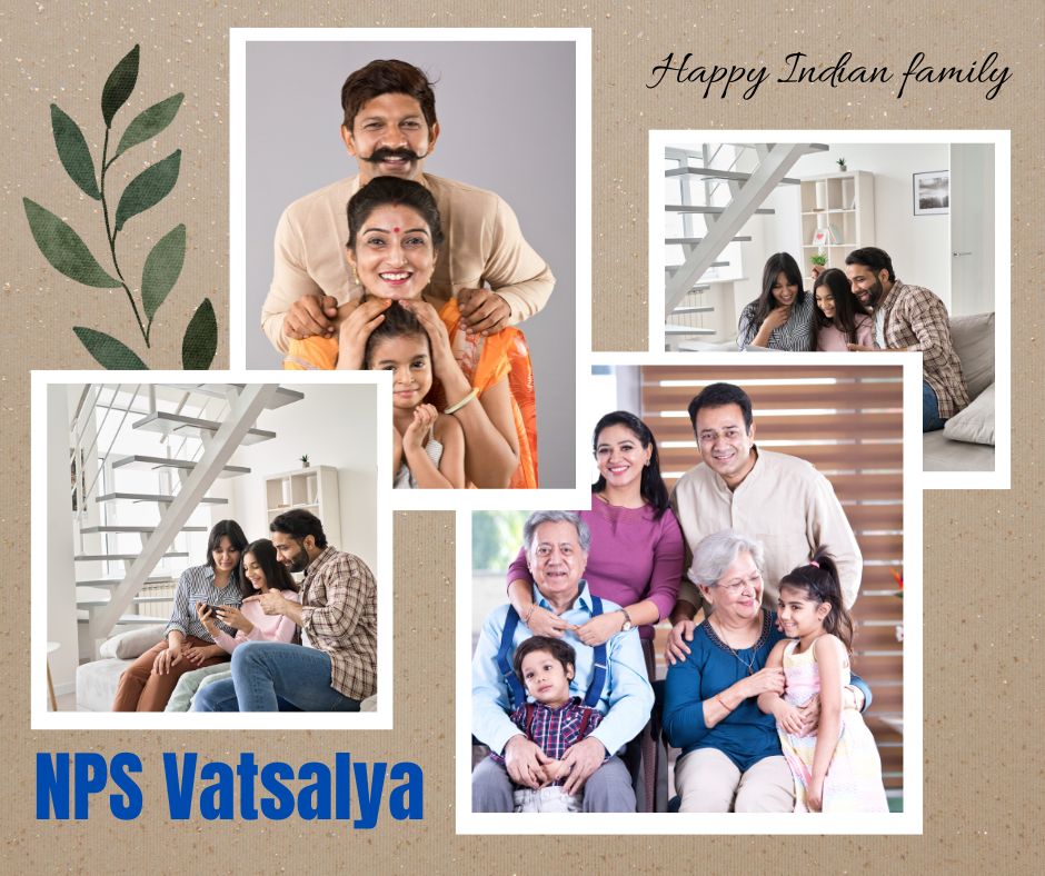 Happy Indian family planning future savings with NPS Vatsalya scheme